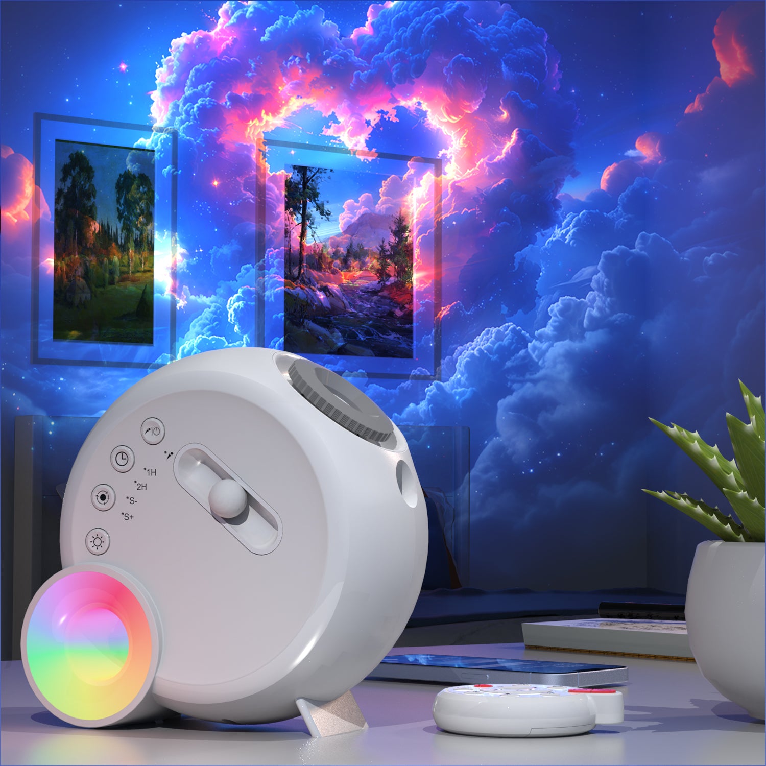 HD Galaxy Projector 13-in-1, Meteor Effect, Bluetooth Speaker & White Noise