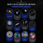 Globe Galaxy Projector 12-in-1 Planetarium Night Light - 360° Rotating Starry Sky Projector with HD Film Discs, Nebula & Star Projector for Kids Bedroom Decor